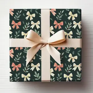 Dark Christmas Wrapping Paper Coquette Christmas Gift Wrapping Roll Dark Xmas Wrapping Paper Cute Bow Wrapping Paper