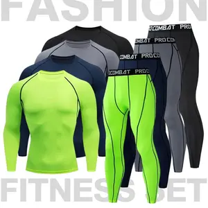 2pcs Men's Compression Sportswear Suit, Fitness Set, Workout Fitness Clothing, Men Quick Dry Moisture Wicking Running Workout Legging