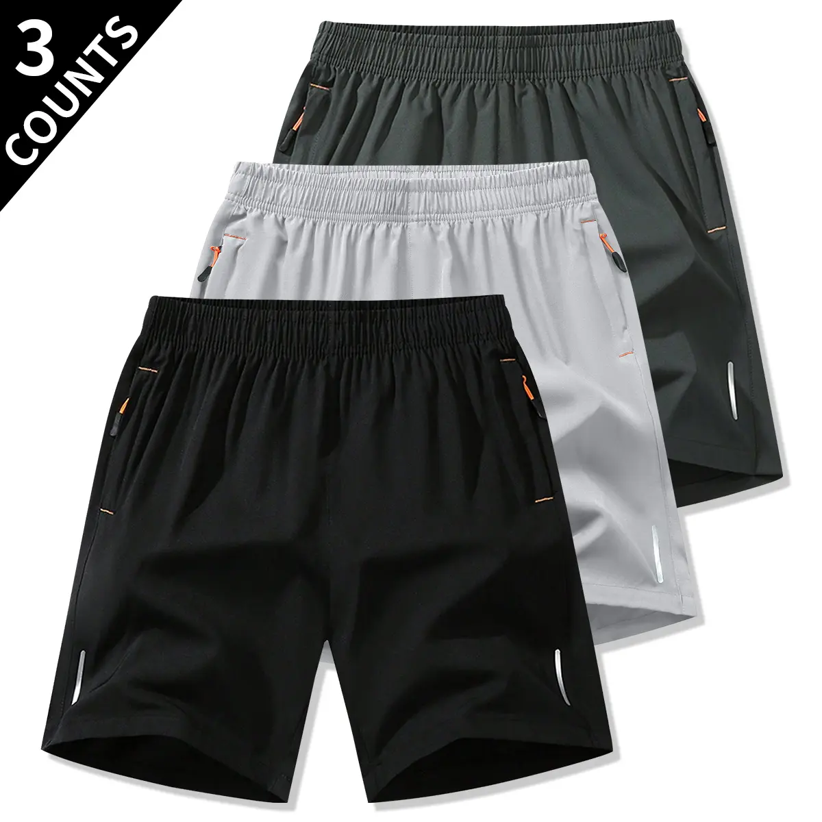 3Pcs-Black + Light Gray + Gray