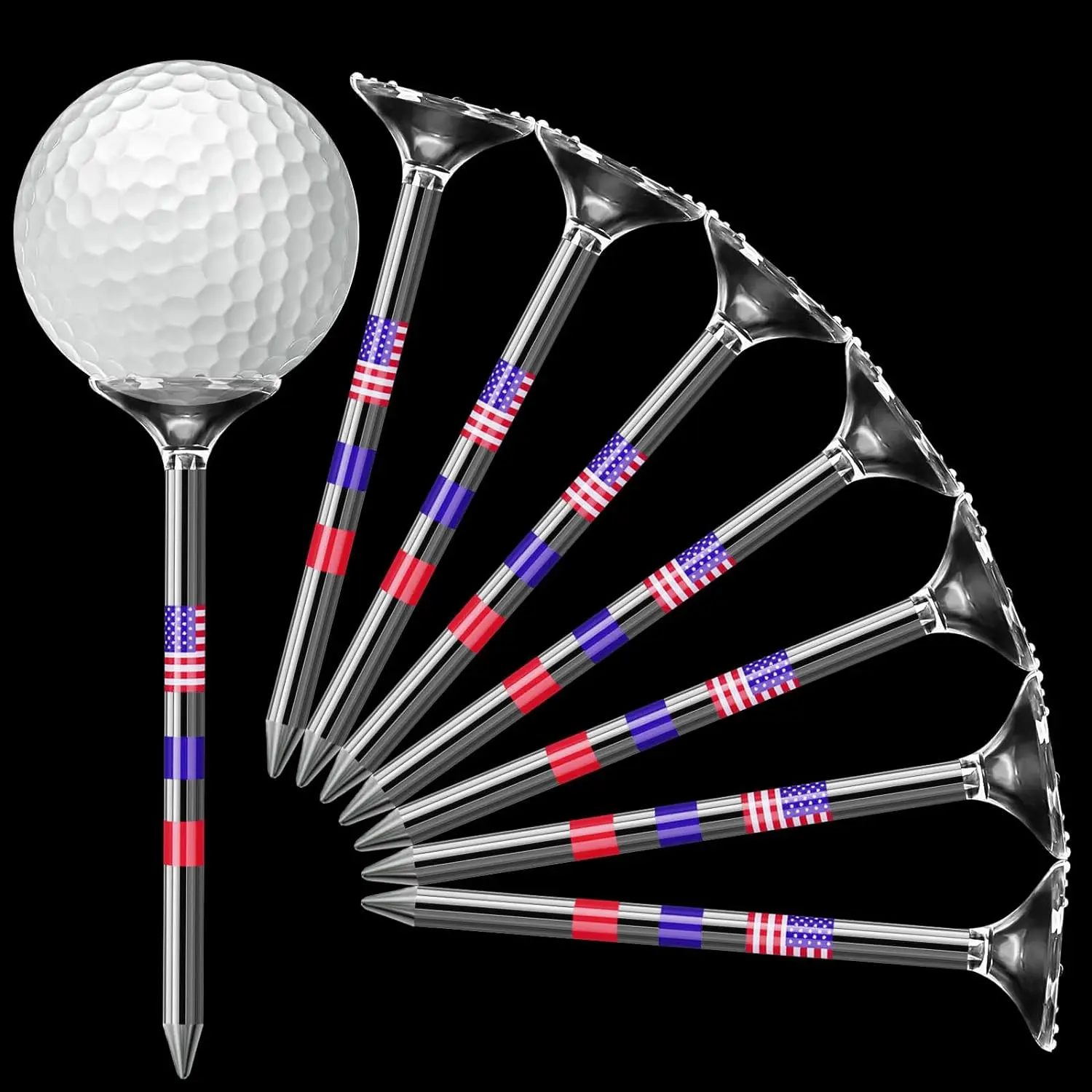 Golf Tees, 30 or 50 Pcs Unbreakable Plastic Long Tees Bulk for Men, Essential Outdoor Golf Accessories, Golf Equipment and Supplies