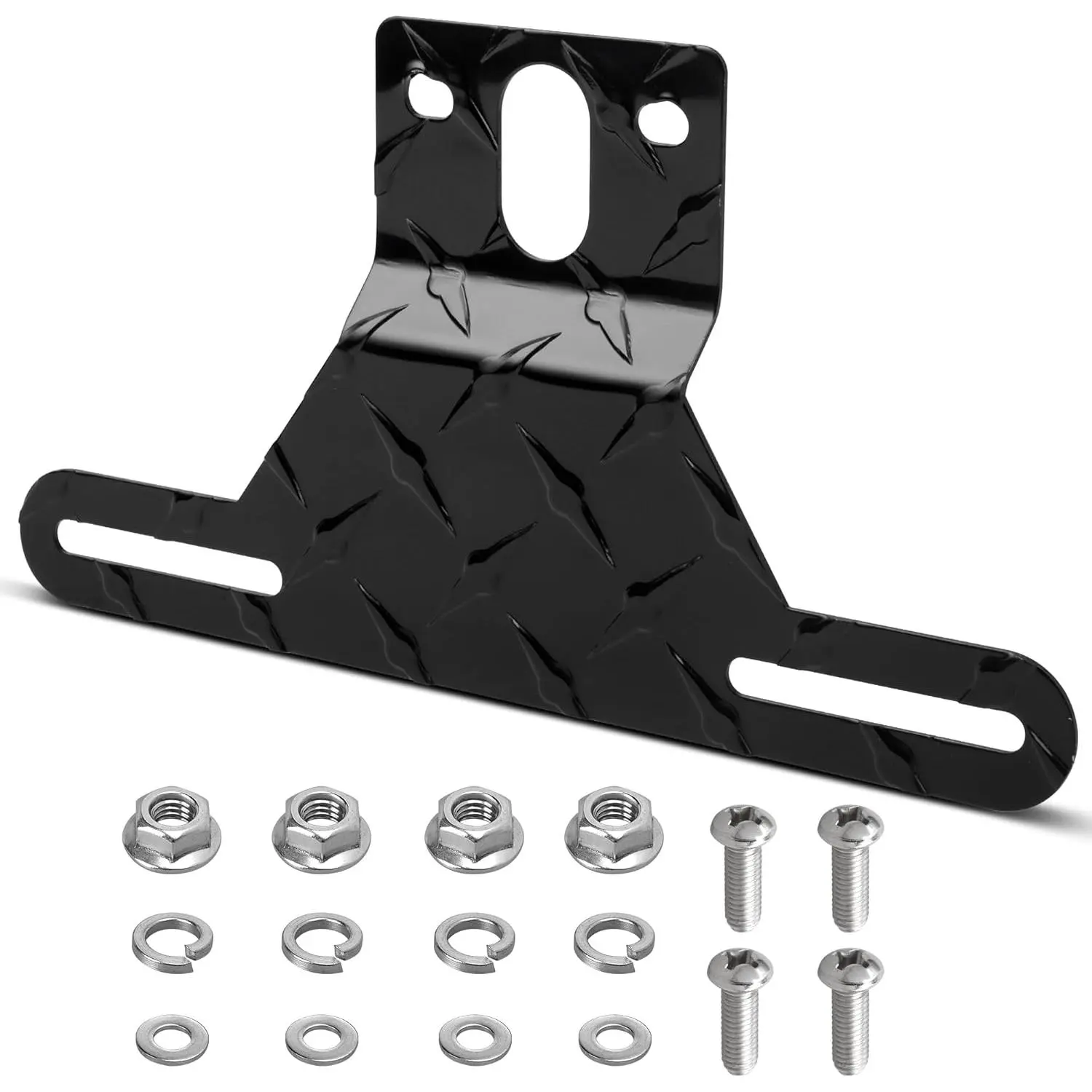 Trailer License Plate Light Holder Aluminum Utility License Plate Bracket for RV ATV Trailer Adjustable License Plate Metal License Plate Tag Frame Mounting Kit W/Stainless Steel Screw