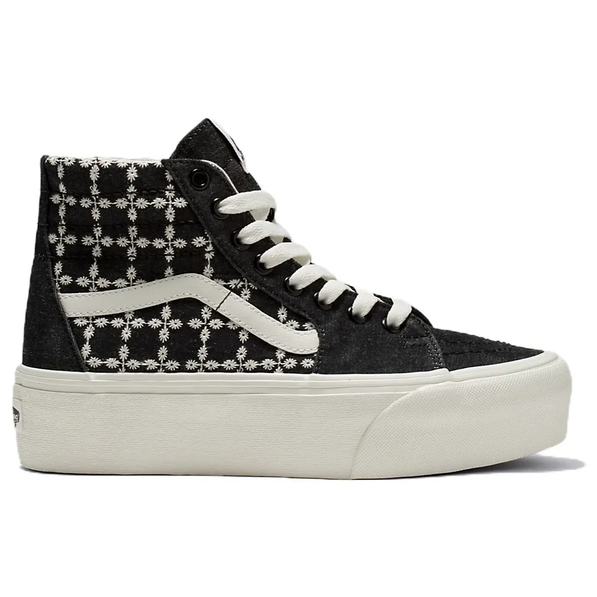 [VN0A5JMKBMA] MENS VANS DENIM MIX SK-HI TAPERED STACKFORM 'BLACK' - BLACK/WHITE