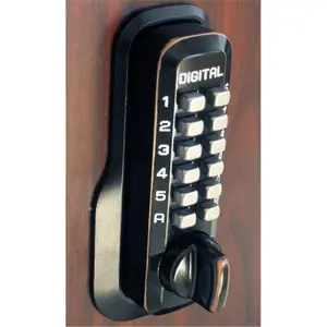 212 MAIN Lockey M-210-OB-EZ Mechanical Keyless Deadbolt with Ez Mount Plate, Oil Rubbed Bronze Door Hardware, Keyless Access Security Lock for Motorcycle, Fits 1.38"-2"