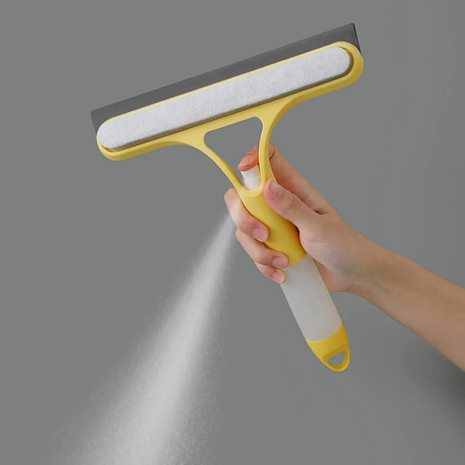 2025 Cordless Multi-Use Electric Window Cleaner, 3-in-1 Squeegee-Scrubber with Sponge Brush & Built-In Spray, Compact Size, Flexible Rubber Strip, Convenient Hanging Hole Storage, Household Tool for Shower Room Glass