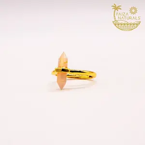 Faiza Naturals Sunstone Crystal Tower Ring for happiness, confidence, protection, and goodluck-Adjustable sizing
