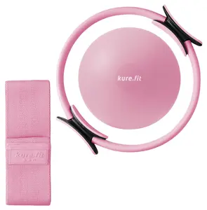 Home Pilates Essentials Kit for Women | Pilates Ring, Mini Ball, Booty Band Set | Pilates Equipment Starter Set in Gift Box | Workout Guide Included