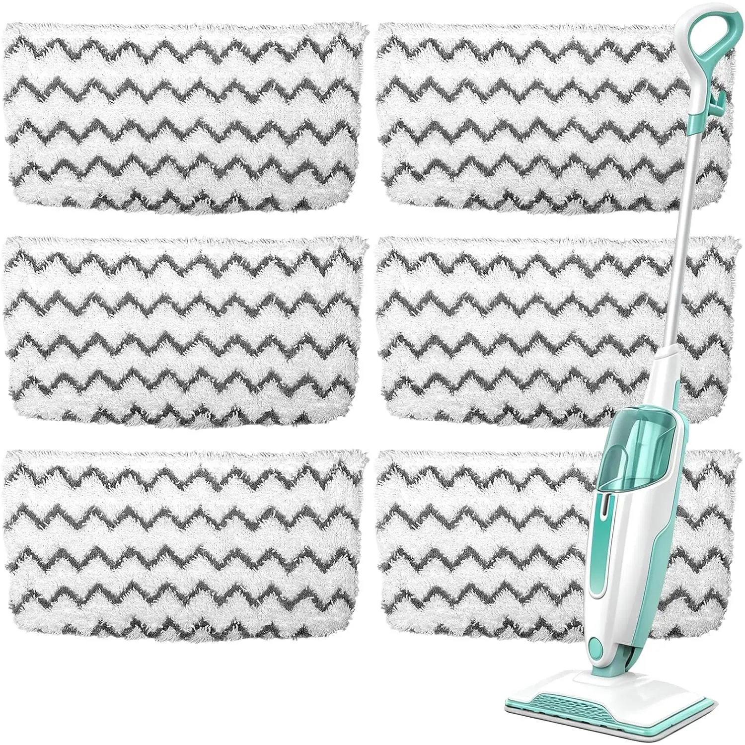 6 Pack Microfiber Steam Mop  pads for  Steam Mop S1000, S2001,S1000A, S1000C, S1000WM, and S1001C,Washable &  Steam Mop Pads Safe for  Floor have Super-Absorbent
