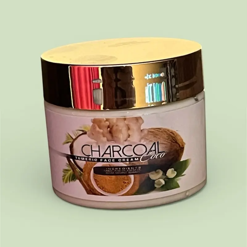 Charcoal Coco 2oz Turmeric Pure  Face Cream for Brighter Even Skin Tone and Reduced Dark Spots