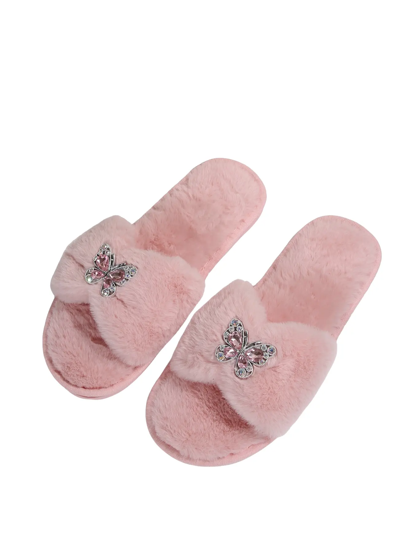 Women's Memory Foam Slippers, Comfortable Velvet Material, Warm Slippers, Butterfly Decoration, Fashion Bedroom Shoes, Ideal Gift Choice, Fashionable Slippers, Casual Indoor Footwear