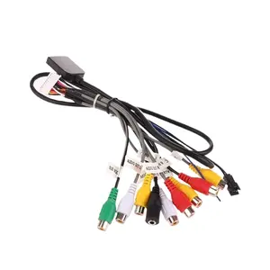 20 P Plug Car Stereo Rad1o RCA Output AUX Wire Harness Wiring Connector Adaptor Subwoofer Cable