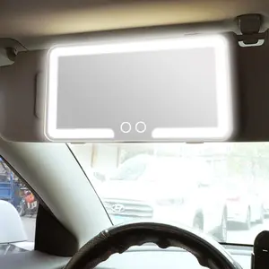 Car LED Makeup Mirror, Rechargeable Car Sun Visor Mirror, Dimmable Touchscreen Auto Vanity Mirror, Car Interior Accessories,car decor,boujee car accessories