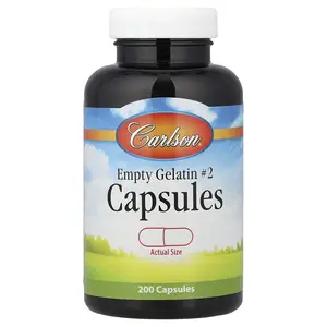 Carlson Empty Gelatin Capsules #2 , 200 Capsules