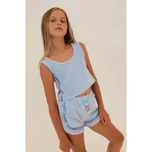 Rainbow Velour Sequin Tank Set