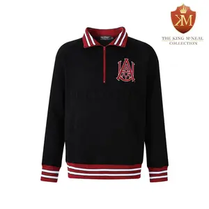 Alabama A&M Black Quarter Zip Crewneck