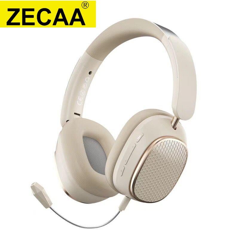 ZECAA Bluetooth Wireless Bass Headphone 5.4 Head On Earphones HiFi Sound Video Game Headphone With Microphone Audio Headset audifonos bluetooth noisecancellingheadphones Portable Charging Space Electronic Earbud Black bluetooth-compatible headset