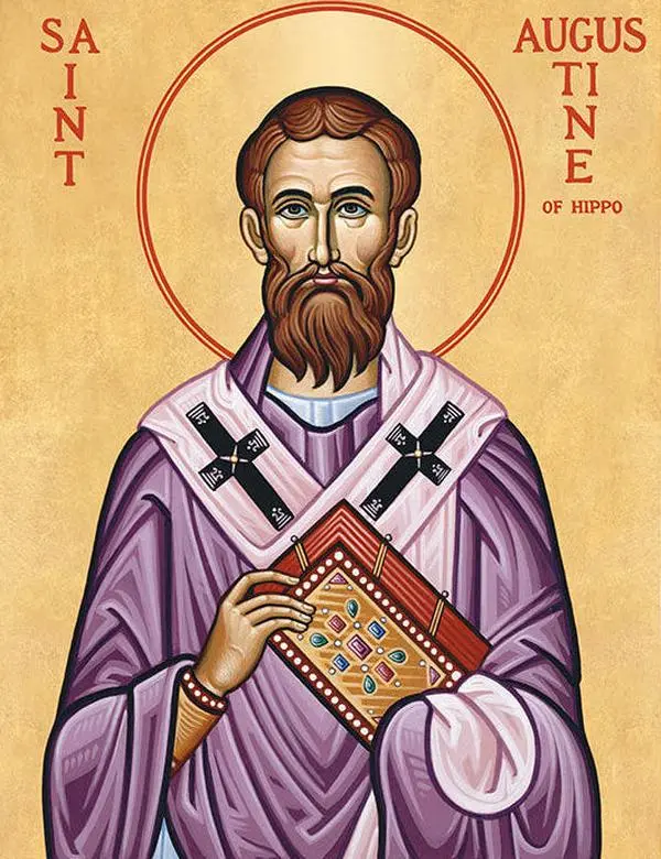Traditional Orthodox Christian Saint Augustine of Hippo Religious Icon - Wooden Mounted, Religious Decorations, Spiritual Wall Decor, Home & Room Decor