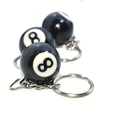 Billiard Ball Shaped Keychain, Mini Ball Shaped Charm Keychain, Number Detail Billiard Ball Keychain for Bag Car Key Decoration, Bag Charms, Car Key Chains, Key Rings, Key Chain For Car Keys