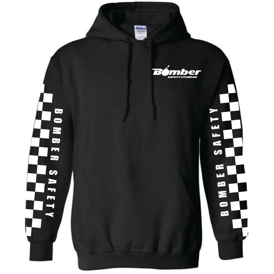 Women's Checkered Printed Pullover Hoodie - Cotton Blend Classic Fit Tops with Long Sleeves and Kangaroo Pocket