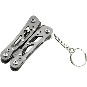 Small Multitool Pliers,Outdoor Pocket Multitools Mini Pliers, Gifts for Mens, Boys, Birthdays, Christmas, , 15 In 1 Stainless Steel Accessible Tools(Grey)