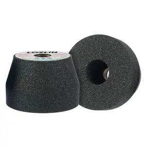 LOZLIN Green Silicon Carbide Grinding Wheel 5/8"-11 Arbor Coarse Grit Heavy Duty Disc for Angle Grinders Masonry Concrete Stone Tile Cutting Chamfering Grinding - Abrasive Pad