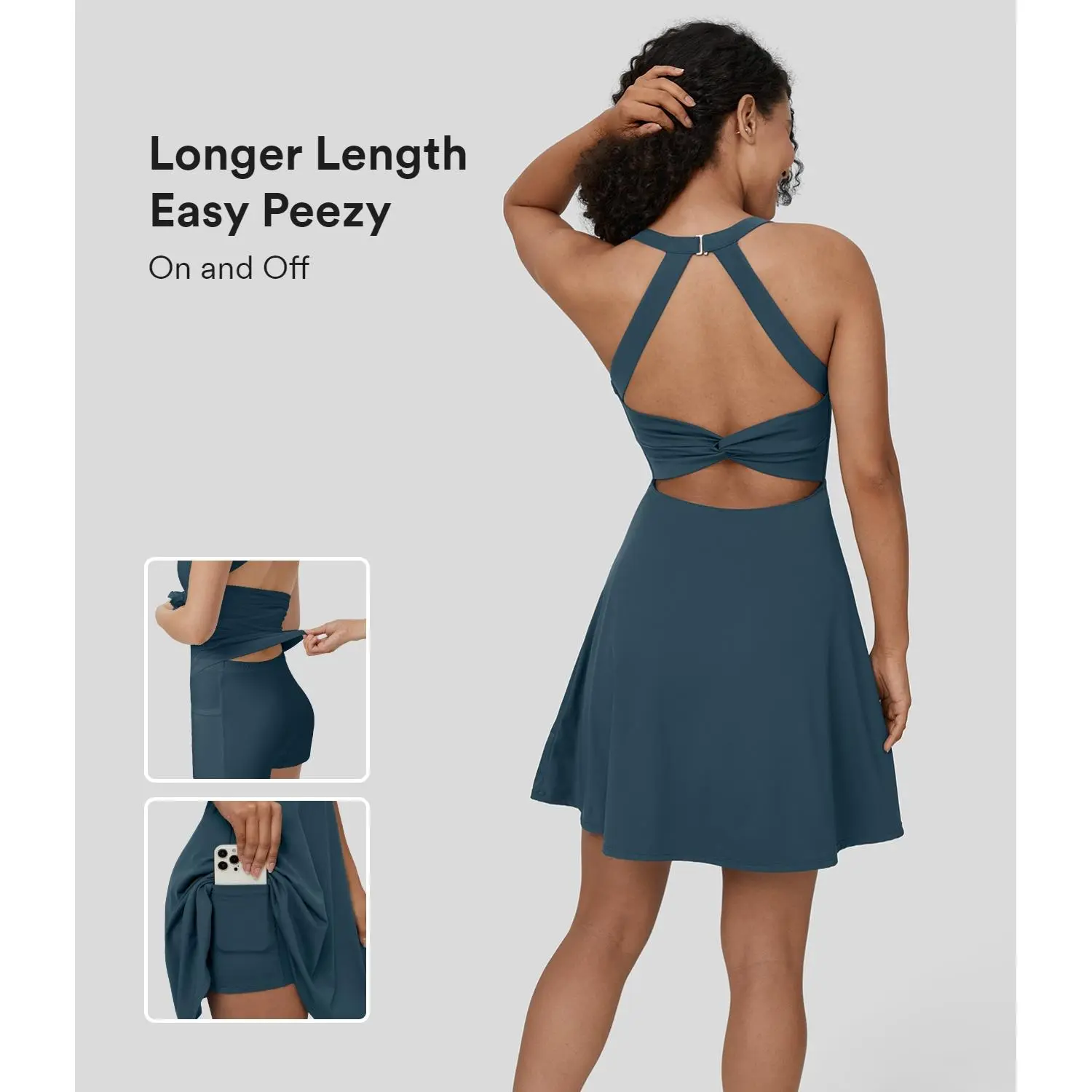 Halara SoftlyZero Airy Backless Twisted Flare Low Support Dance Active Dress-Longer Length-Easy Peezy Edition A-D Cups Halara SoftlyZero Airy Backless Twisted Flare Low Support Dance Active Dress-Longer Length-Easy Peezy Edition A-D Cups