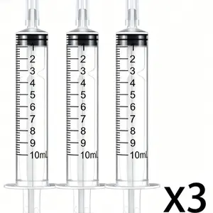 Plastic Empty Sodium Chloride Water Solution Syringe without Needle, 3/20pcs Repeatable Filling for Liquid, Perfume Cosmetics Portioning, Feeding Pets, Oil Or Glue Applicator