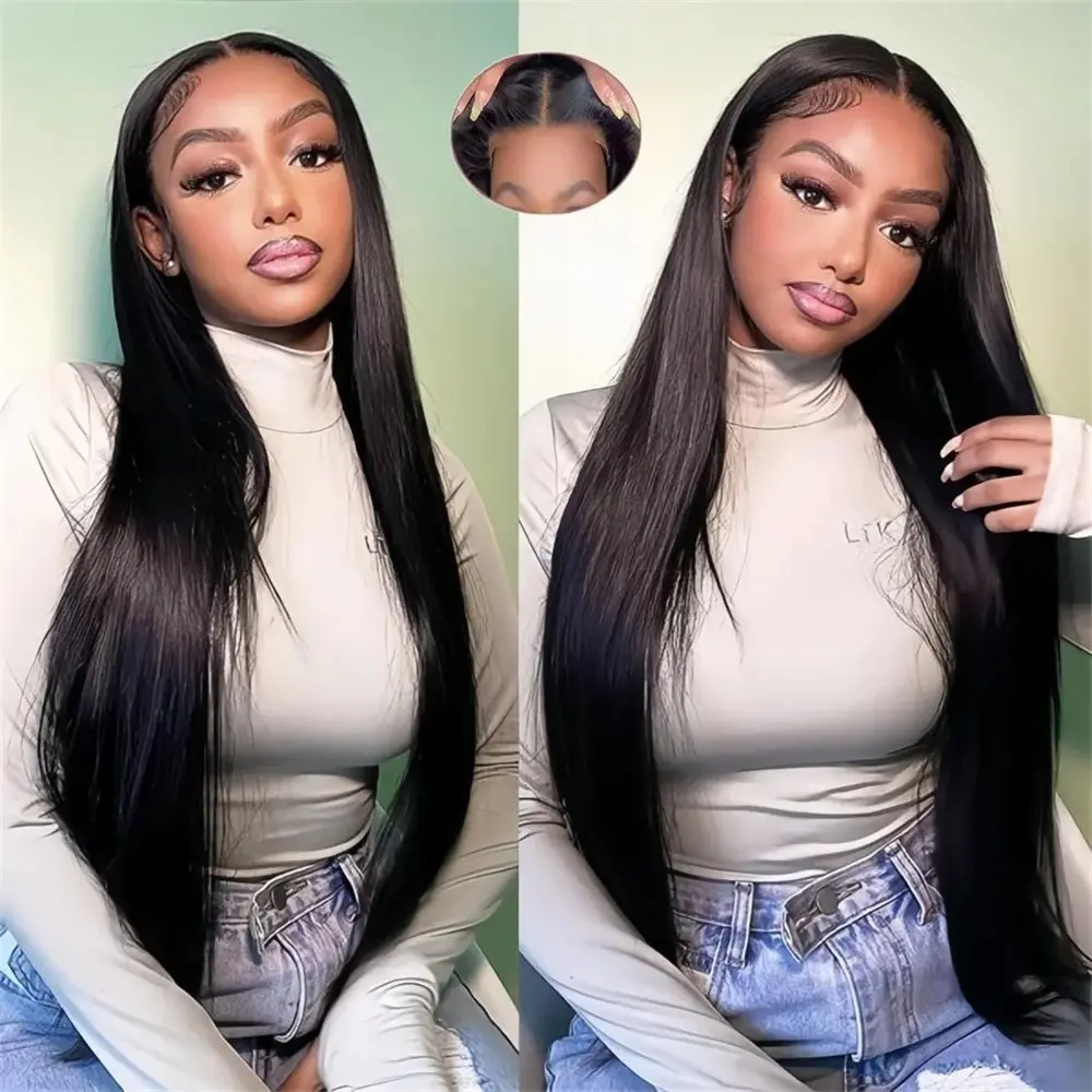 Gabrielle Hair Wear Go Straight Glueless Wigs Human Hair 9x6 HD Lace Front Wigs 180% Pre Plucked Tiny Knots Glueless Human Wigs Beginners Friendly Adjustable Elastic BandVacation Hair 13x6 Body Wave Lace Frontal Glueless Wigs With Drawstring
