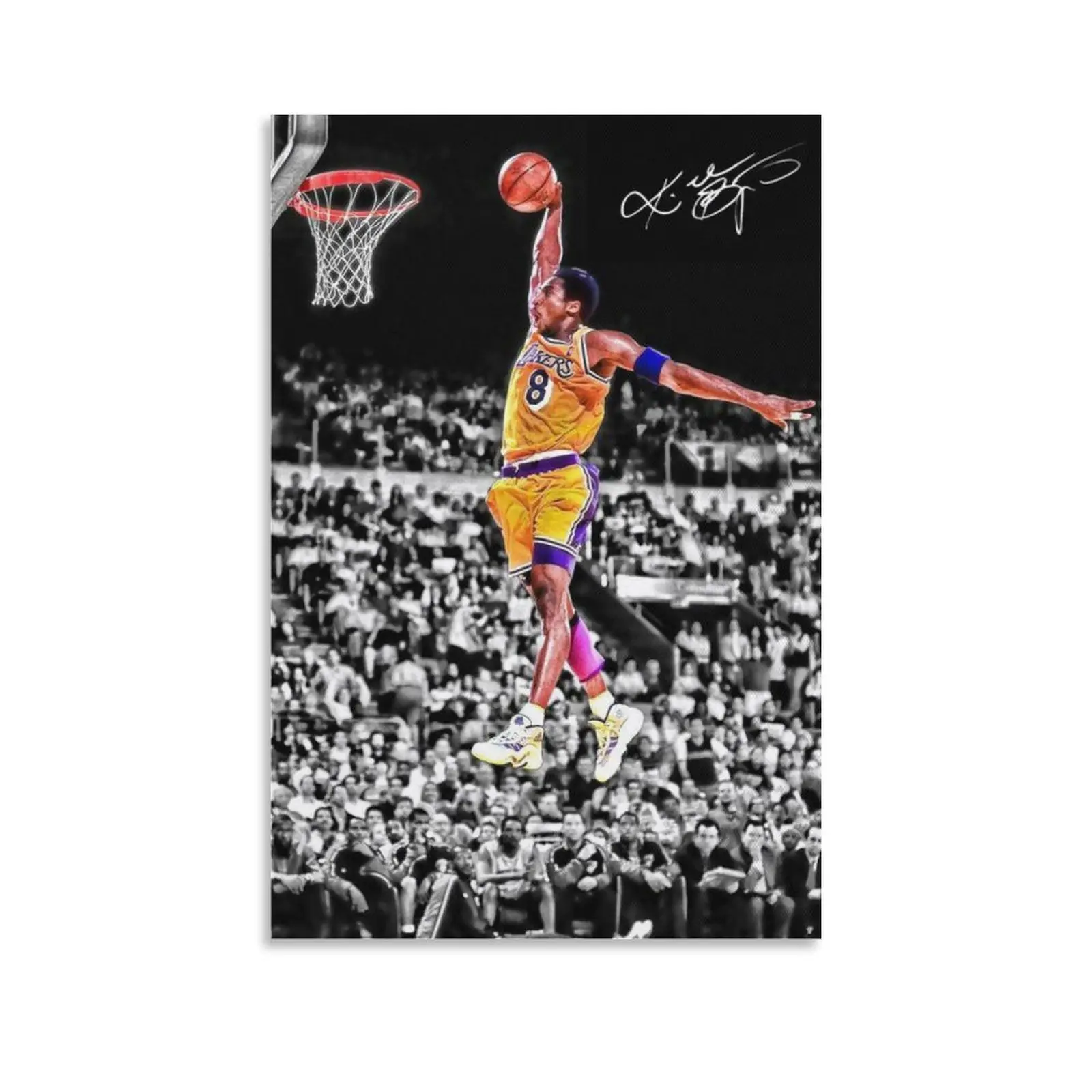 Basketball Stars Kobe Bryant Poster Picture Art Print on Canvas Home Room Decor Mural