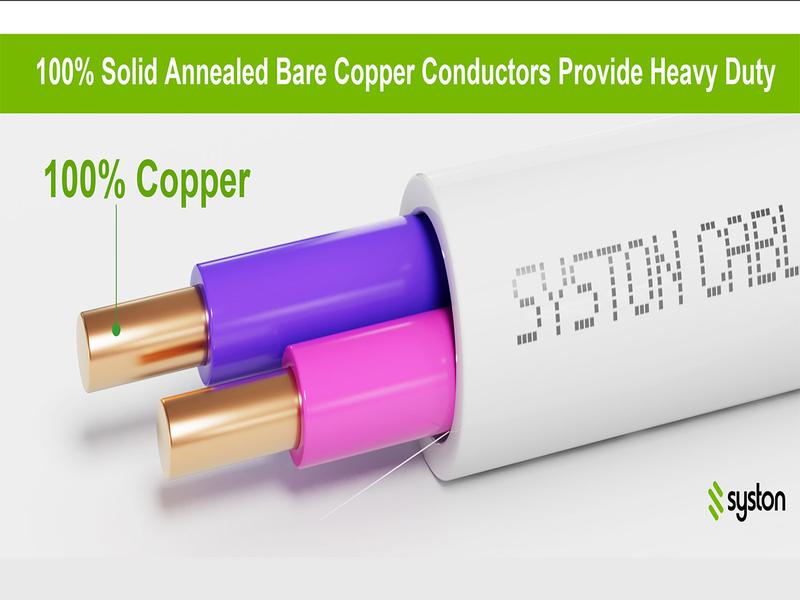 SYSTON 16 AWG 2 Conductor CL3P Plenum Rated LED Dimmer Control Cable UL/ETL Listed 16/2 & 18/2 Solid Bare Copper 0-10V Dimming Wire for LED Lighting Ballast Wiring Fire Alarm Audio Class 2/3 Power Circuits