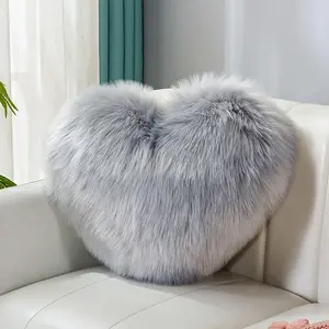 heart-pillow, sofa bed decoration, pillow decoration, room pillow (grey, 11.81inch X 15.74inch)