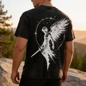 Archangel Michael Winter Apparel x Flame Sword x Shield x Justice Scale Archangel Michael T-Shirt St. Michael Archangel x Flame Sword T-Shirt Washed Church Apparel Gym Tank Tops Christian Religious Jesus Apparel