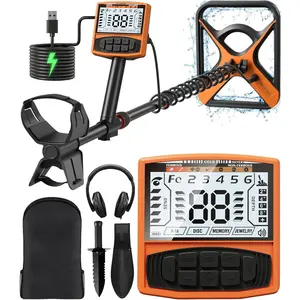 Metal Detector for Adults Rechargeable, 11" Professional Metal Detector for  & , High Accuracy  Design, 5 Modes, Christmas Stocking Stuffers Gifts for Men/Dad,M55,Orange