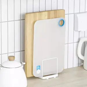 2pcs Home Storage Rack Cutting Board Holder Organizer, Vertical Drainage Shelf with Compartments, Kitchen Space Saver Display Stand