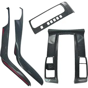 Center Console Automatic Gear Shift Panel Cover ABS Carbon Fiber Compatible with Honda Civic 2016-2021 Center Consoles Cover (4Pcs)