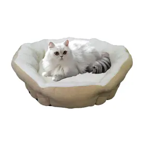 Maihandasi Squishmallow Dog Bed - Washable Aesthetic Dog Bed High-End Fabric Durable Dog Bed with Anti-Slip Bottom Round Cat Couch for Small Dogs & Cats 27.6" Camel