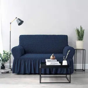 High Elastic Bubble Yarn Sofa Cover with Skirt, Stretchable Couch Protector Slipcover, Non-Slip Breathable Furniture Covers ，Non-Slip Slipcovers for Sofa
