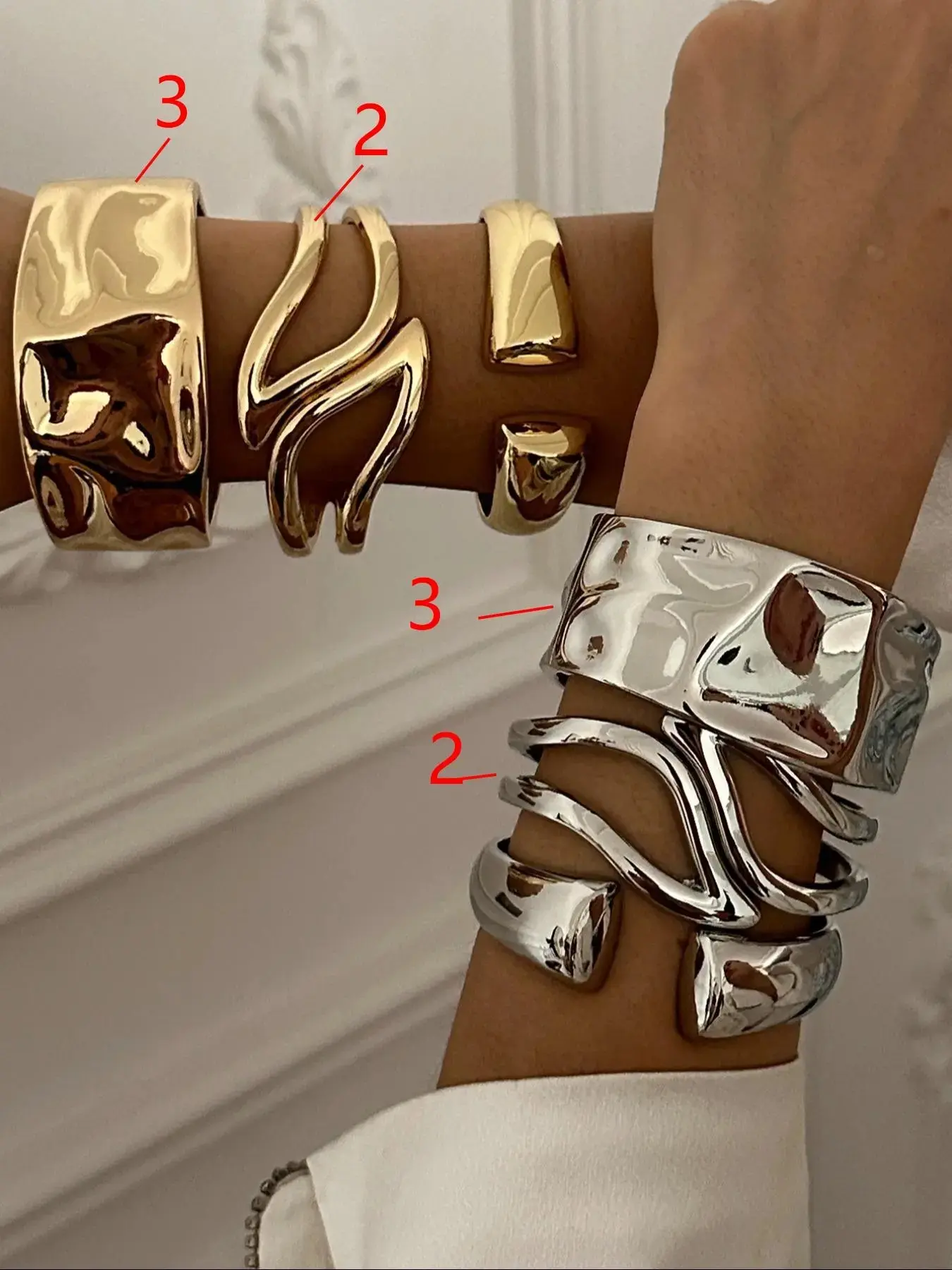 Irregular Design Cool Cuff Bangle, Fashionable Jewelry for Women & Men, Trendy Styling All-match & Exquisite Jewelry for Birthday Gift, Accessories, Jewellery