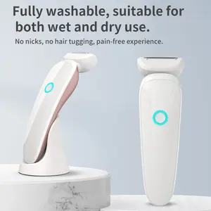 Bikini Trimmer for Women, Electric Shaver and Razor Rechargeable Body and Facial Epilator, Dual Heads for Painless Trimming of Pubic Hair, Face, Underarms and Legs, IPX7 Waterproof. Shaving Grooming massager comfort shaver care cleaner remington r4 use
