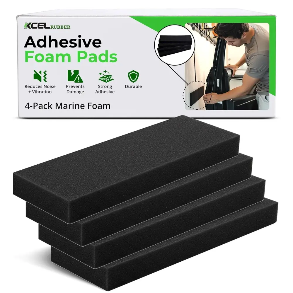Foam Rubber Protector Panels – 4 Pack of Versatile Marine Foam Pads – Ideal For Wall Protection, Parking Parking Aids, For Car Door, Bumper Padding, Anti Vibration, Insulation DIY Projects-Black