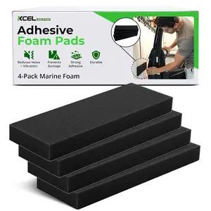 Foam Rubber Protector Panels – 4 Pack of Versatile Marine Foam Pads – Ideal For Wall Protection, Parking Parking Aids, For Car Door, Bumper Padding, Anti Vibration, Insulation DIY Projects-Black