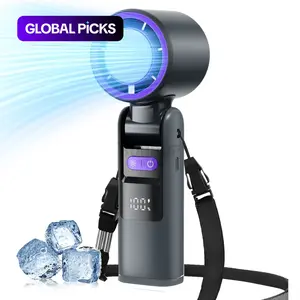 Portable Turbo Fan, 5-Speed Foldable Fan with LED Display, Powerful Turbo Cooling Airflow, USB Handheld Fan for Outdoor Activities, Travel and Work, USB Rechargeable Fan #GLOBAL PICKS