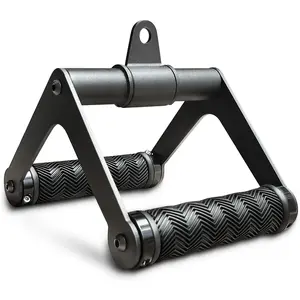 Double D Handle 360 Rotataing  Row Attachment for  Machine, Soft Rubber  Machine Attachment Hanlde LAT Pulldown Attachments, Close Grip LAT Pull Down Handle