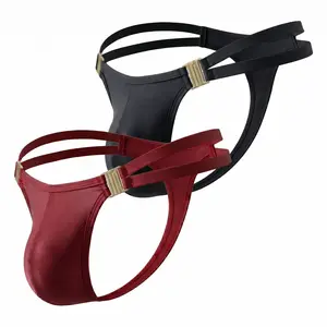 pride month Men's Low-Waist Gold Buckle Thongs, Cooling Ice Silk U Pouch, Comfortable Solid G-String Underwear tiktok shop deals tiktok shop
