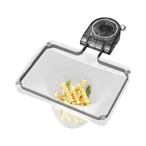 Kitchen Sink Strainer Basket with Mesh Bag Suction Cup Folding Drain Rack Food Waste Filter Holder