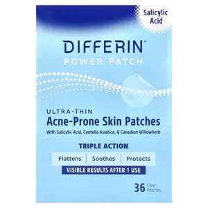Differin Power Patch, Ultra-Thin Acne-Prone Skin Patches, 36 Clear Patches