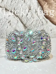 1 new luxury sparkling rhinestone banquet bag, Evening Clutch Purse, full diamond hand-held bag, women's exclusive banquet handbag, suitable for formal occasions such as dinners, weddings, banquets, parties, etc. It can be used as a Valentine's Day gift