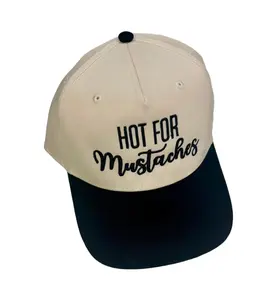 Hot for Mustaches Embroidered Snapback Hat - Custom Embroidery, Adjustable Fit, Perfect for Country Concerts & Girls' Trips