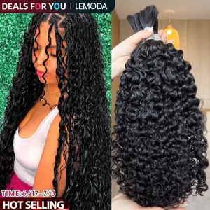 【DEALS FOR YOU]Lemoda Boho Human Braiding Hair Burmese Curly Bulk Human Hair Extensions For Bohemian Knotless Braids No Weft 12inch-32Inch 3Bundles/Lot 100g/1Bundle 1B Natural Black Salon-Quality summerwins