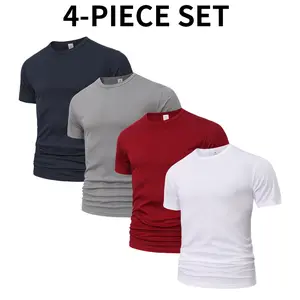 4PCS Men’s Summer Breathable T-Shirts | High moisture absorption, quick-drying; suitable for all seasons; casual and formal styles; sweat-resistant design,summerwins