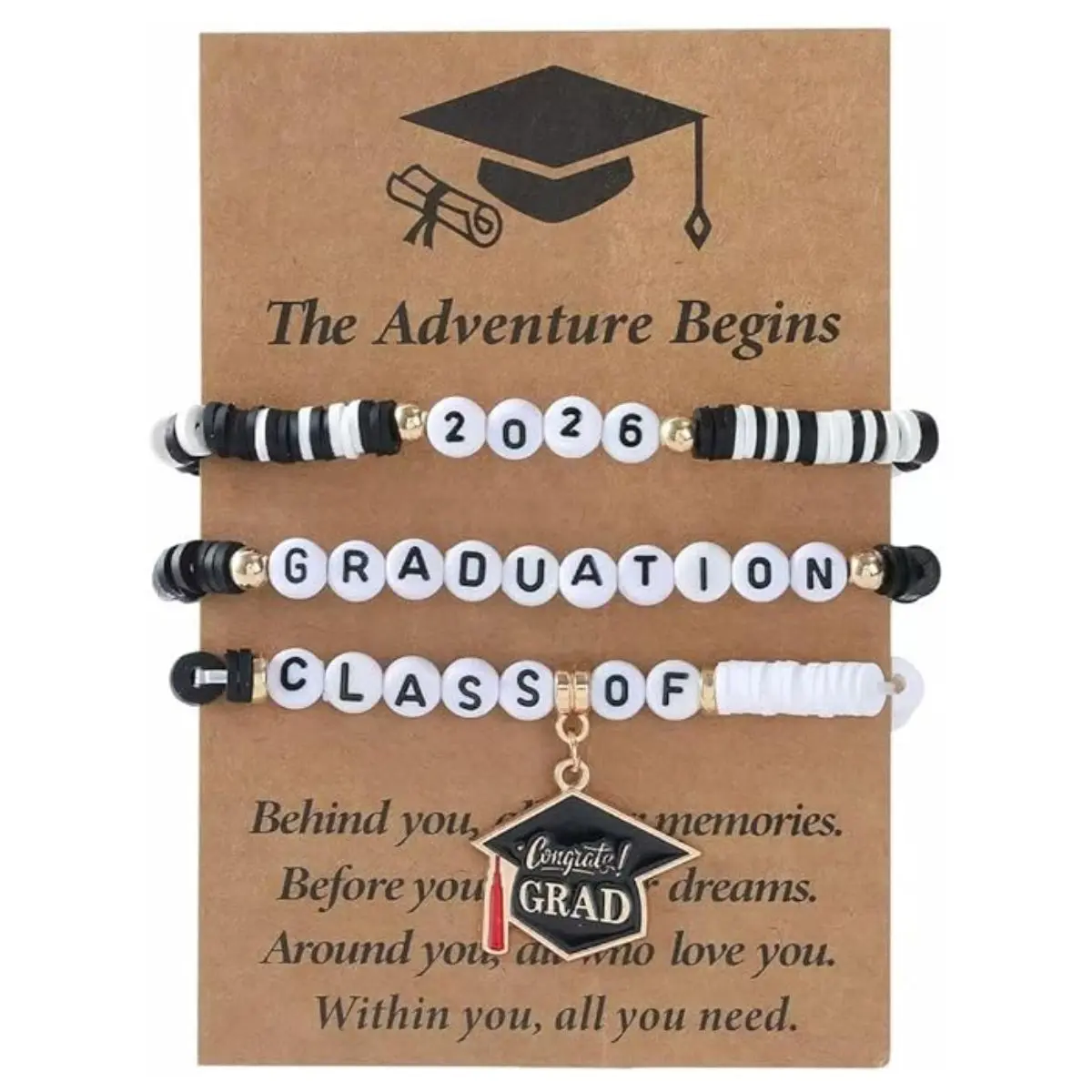 Graduation Bracelet Class of 2026 – Gift for Men & Women High School, College & Masters Graduates